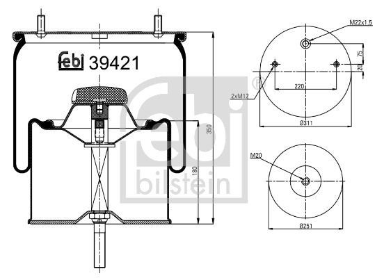 FEBI BILSTEIN Кожух пневматической рессоры 39421